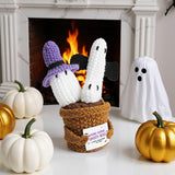 Maxbell Halloween Positive Crochets Doll Ornament for Women Men Lightweight Handmade Ghost Cactus