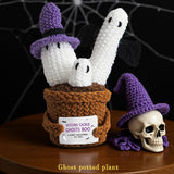 Maxbell Halloween Positive Crochets Doll Ornament for Women Men Lightweight Handmade Ghost Cactus