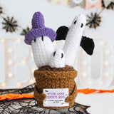 Maxbell Halloween Positive Crochets Doll Ornament for Women Men Lightweight Handmade Ghost Cactus