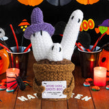 Maxbell Halloween Positive Crochets Doll Ornament for Women Men Lightweight Handmade Ghost Cactus