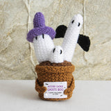 Maxbell Halloween Positive Crochets Doll Ornament for Women Men Lightweight Handmade Ghost Cactus
