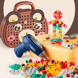 Maxbell Play Toolbox Pretend DIY Creativity Tool Box for Toddlers Ages 3+ Boys Girls Bear