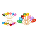 Maxbell 12x Mini Wooden Maracas Early Educational Toys for Carnival Live Performance