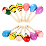 Maxbell 12x Mini Wooden Maracas Early Educational Toys for Carnival Live Performance