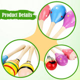 Maxbell 12x Mini Wooden Maracas Early Educational Toys for Carnival Live Performance