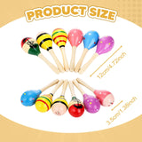 Maxbell 12x Mini Wooden Maracas Early Educational Toys for Carnival Live Performance