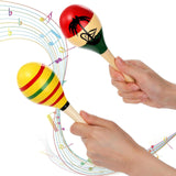 Maxbell 6Pcs Wooden Maracas Learning Toys for Live Performance Concert Entertainment
