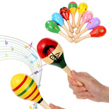 Maxbell 6Pcs Wooden Maracas Learning Toys for Live Performance Concert Entertainment