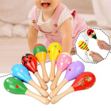 Maxbell 6Pcs Wooden Maracas Learning Toys for Live Performance Concert Entertainment