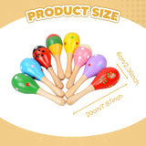 Maxbell 6Pcs Wooden Maracas Learning Toys for Live Performance Concert Entertainment
