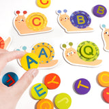 Maxbell Wooden Alphabet Learning Toy for Creativity Hand Eye Coordination Fine Motor