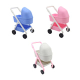 Maxbell 1:12 Miniature Tiny Baby Stroller Dolls Crib Accessory Scene Decor Ornaments