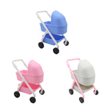 Maxbell 1:12 Miniature Tiny Baby Stroller Dolls Crib Accessory Scene Decor Ornaments