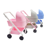 Maxbell 1:12 Miniature Tiny Baby Stroller Dolls Crib Accessory Scene Decor Ornaments
