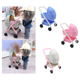 Maxbell 1:12 Miniature Tiny Baby Stroller Dolls Crib Accessory Scene Decor Ornaments