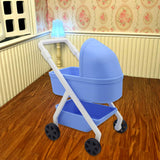 Maxbell 1:12 Miniature Tiny Baby Stroller Dolls Crib Accessory Scene Decor Ornaments