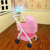 Maxbell 1:12 Miniature Tiny Baby Stroller Dolls Crib Accessory Scene Decor Ornaments