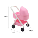 Maxbell 1:12 Miniature Tiny Baby Stroller Dolls Crib Accessory Scene Decor Ornaments