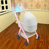Maxbell 1:12 Miniature Tiny Baby Stroller Dolls Crib Accessory Scene Decor Ornaments
