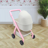 Maxbell 1:12 Miniature Tiny Baby Stroller Dolls Crib Accessory Scene Decor Ornaments