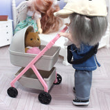 Maxbell 1:12 Miniature Tiny Baby Stroller Dolls Crib Accessory Scene Decor Ornaments