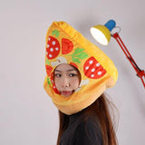 Maxbell Pizza Hat Lovely Stuffed Hat Headgear for Festivals Birthday Halloween Props