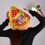 Maxbell Pizza Hat Lovely Stuffed Hat Headgear for Festivals Birthday Halloween Props