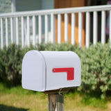 Maxbell Tinplate Mailbox, Weatherproof Mail Box for Farmhouse Mailbox Post Classroom White