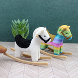 Maxbell 1/12 Dollhouse Miniature Rocking Horse Figure Collection Festival Decoration