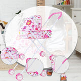 Maxbell Foldable Baby Doll Stroller for Dolls Miniature Push Cart Toy for Girls Boys Pink