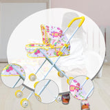 Maxbell Foldable Baby Doll Stroller for Dolls Miniature Push Cart Toy for Girls Boys Yellow