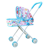 Maxbell Foldable Baby Doll Stroller for Dolls Miniature Push Cart Toy for Girls Boys Blue