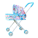 Maxbell Foldable Baby Doll Stroller for Dolls Miniature Push Cart Toy for Girls Boys Blue