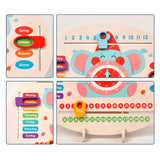 Maxbell Learning Clock for Kids Educational Board Boys Girls Fun Wooden Learning Toy
