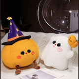 Maxbell Halloween Pillow Cushion Doll 3D Cute Holidays Props Plush Toy Children Gift Ghost 35cmx38cm