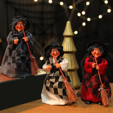 Maxbell Halloween Hanging Witch Halloween Decor Witch Pendant for Window Garden Home Red Black