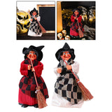 Maxbell Halloween Hanging Witch Halloween Decor Witch Pendant for Window Garden Home Red Black