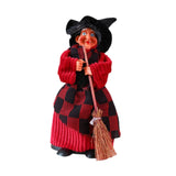 Maxbell Halloween Hanging Witch Halloween Decor Witch Pendant for Window Garden Home Red Black