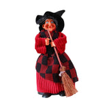 Maxbell Halloween Hanging Witch Halloween Decor Witch Pendant for Window Garden Home Red Black