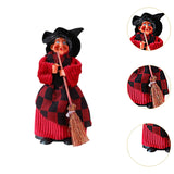 Maxbell Halloween Hanging Witch Halloween Decor Witch Pendant for Window Garden Home Red Black