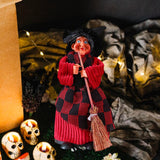 Maxbell Halloween Hanging Witch Halloween Decor Witch Pendant for Window Garden Home Red Black