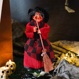 Maxbell Halloween Hanging Witch Halloween Decor Witch Pendant for Window Garden Home Red Black