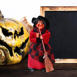 Maxbell Halloween Hanging Witch Halloween Decor Witch Pendant for Window Garden Home Red Black