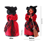 Maxbell Halloween Hanging Witch Halloween Decor Witch Pendant for Window Garden Home Red Black