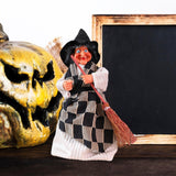 Maxbell Halloween Hanging Witch Halloween Decor Witch Pendant for Window Garden Home White Black