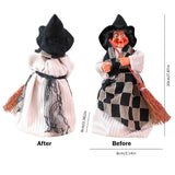 Maxbell Halloween Hanging Witch Halloween Decor Witch Pendant for Window Garden Home White Black