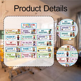 Maxbell 16Pcs Classroom Rules Educational Posters Teacher Good Habits Manners Charts