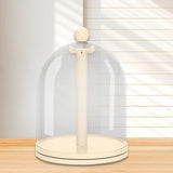 Maxbell Rotatable Showcase Figure Display Case for Charms Plush Figures Action Dolls Beige