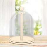 Maxbell Rotatable Showcase Figure Display Case for Charms Plush Figures Action Dolls Beige