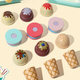 Maxbell Wooden Ice Cream Cart Toys Ice Cream Shop Playset for Kids DIY Holiday Gifts